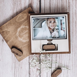 Wooden photo box 6x8(15x21) for photo packaging  wedding usb , personalised box, engraved USB box