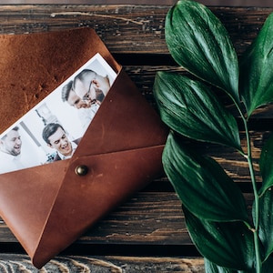 Leather Envelope,Leather photo  Envelope  for 5 x 7 inches (13*18cm)prints.Packaging for Photographers | Wedding Photography Packagin