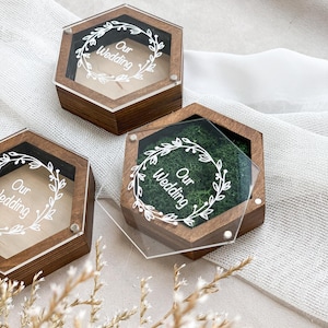 Personalised wooden USB Box with "crystal" USB,  and glass lid