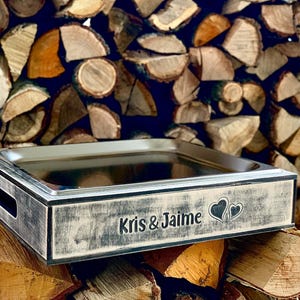 Personalized BBQ Serving Tray with Warmer: Gift for Grillers