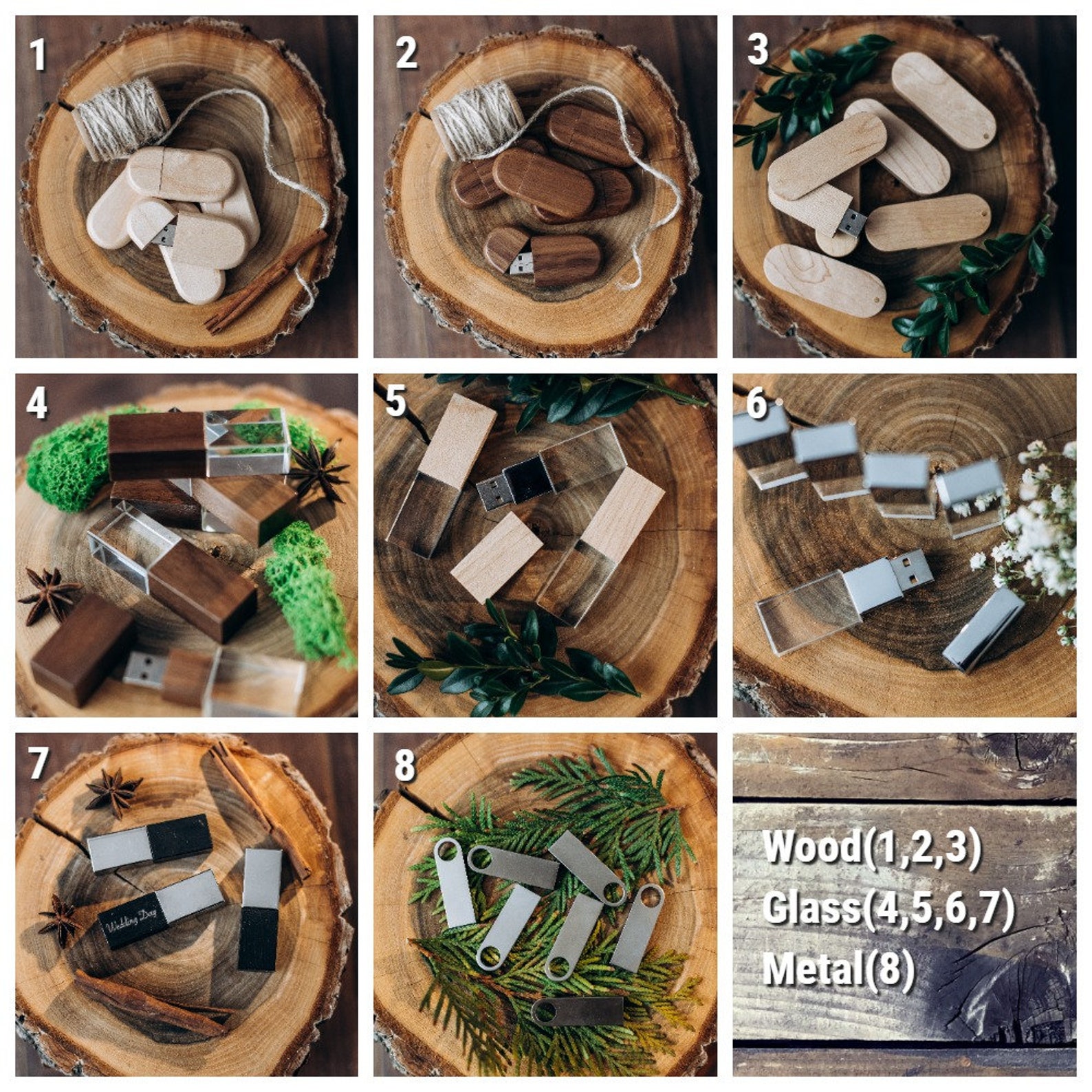 Wood USB Box Wooden Boxes for Flash Drives Wood USB Box Engraved Usb