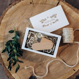 Gepersonaliseerde houten USB-box met USB | USB-doos bruiloft |Gegraveerde USB-doos|Keepdoosje| Huwelijkscadeau voor stel