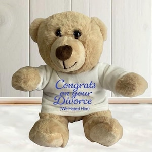 Divorce Gift, Funny Divorce Gift, Divorce Greeting, Divorce Day Gift, Sarcastic Divorce Gift, Divorce Teddy Bear, Happy Divorce Day