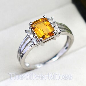 6x8 MM Natural Citrine Ring/ 925 Sterling Silver/ Citrine Jewelry/ November Birthstone/ Statement Ring/ Anniversary Gift/ Gift For Her