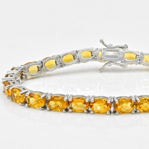7x5 MM Natural Citrine Bracelet, 925 Sterling Silver, Tennis Bracelet, November Birthstone, Citrine Jewelry, Wedding Bracelet, Gift For Her