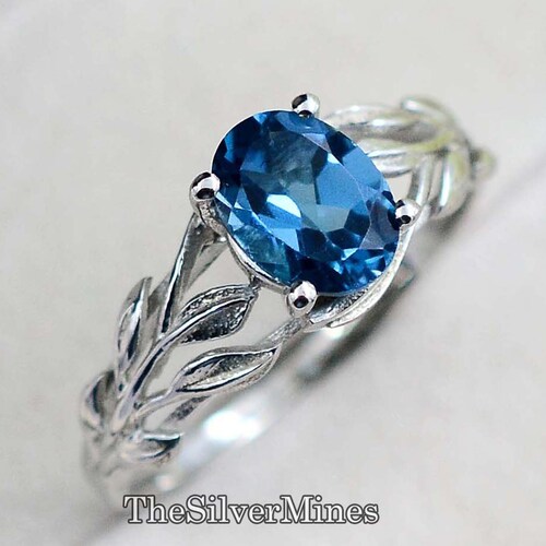 Gem Stone King Sterling Silver London Blue Topaz Women's Ring - 4.36 CTTW, Emerald Cut 10x8mm, Sizes 5-9, Birthstone Gift - View #8