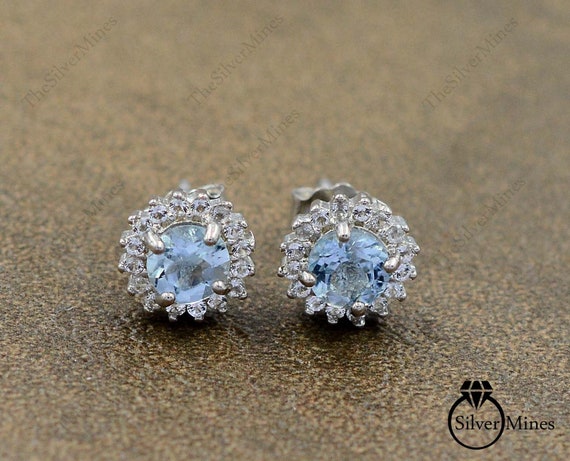 Pendiente de pendiente de anillo de aguamarina Etsy