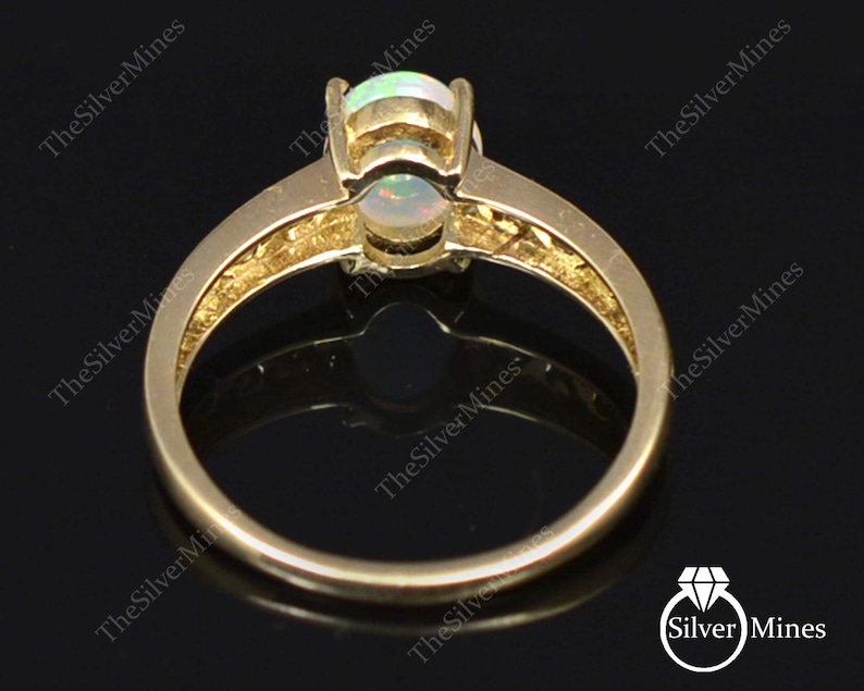 Gemstone Gold Ring Opal Gold Jewelry Handmade Ring 14K Solid Gold Ring Promise Ring Natural Ethiopian Fire Opal Ring Bridal Gold Ring