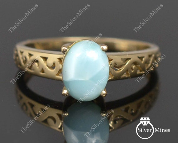 Larimar gold ring deals
