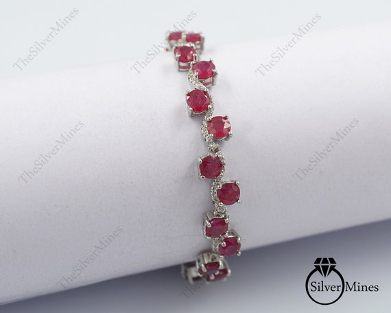 Sterling silver on sale ruby bracelet