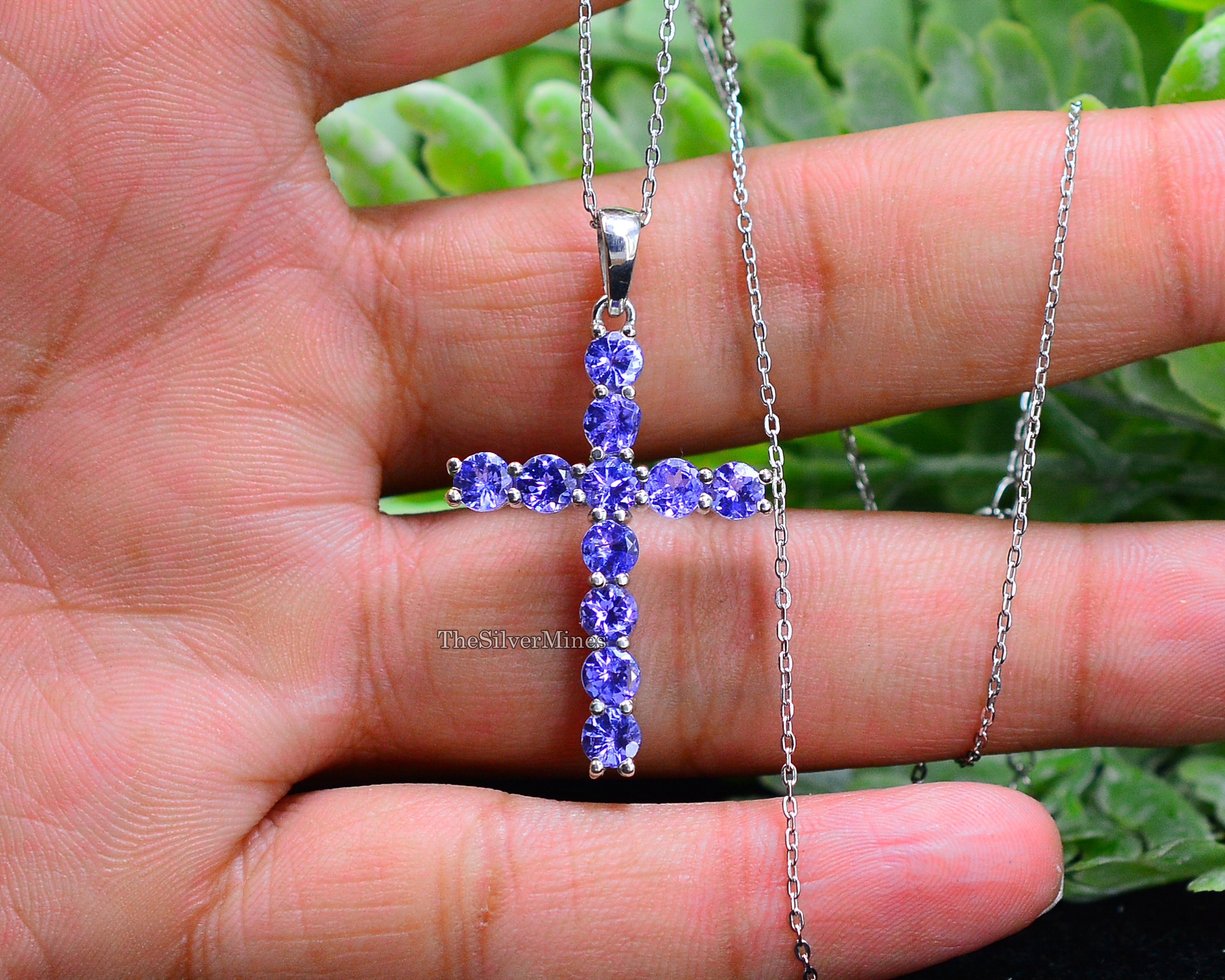 Buy 925 Sterling Silver/ Natural Tanzanite Pendant Necklace/ Holy Cross  Pendant/ December Birthstone/ Tanzanite Jewelry/ Gift for Girlfriend Online  in India - Etsy