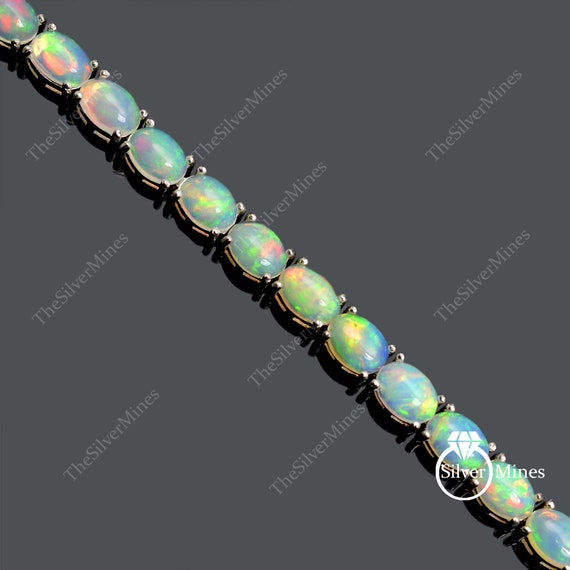 SV925 エチオピアンオパール 縦向き オーバル ブレスレット 7×5㎜ 7 x