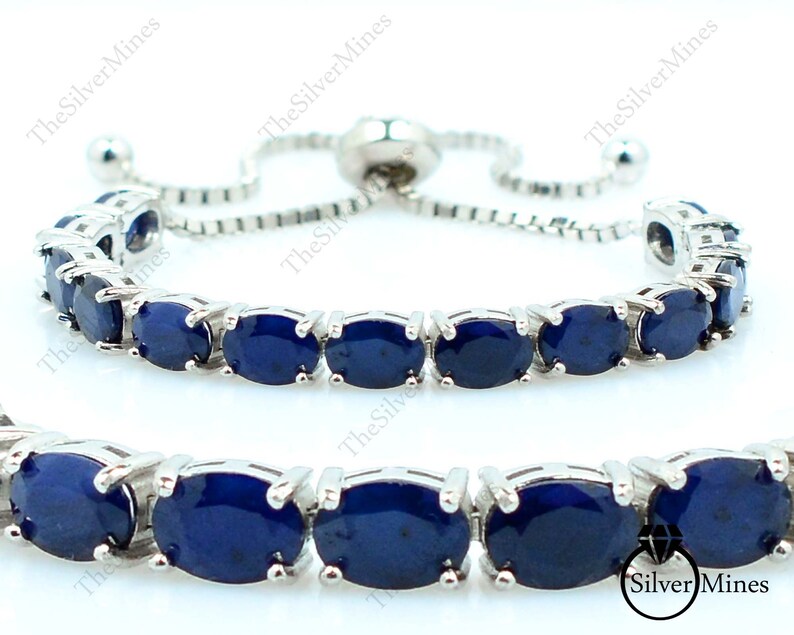 Details about 6x4mm Natural Blue Sapphire Gemstone 925 Sterling Silver Adjustable Tie Bracelet Details about 6x4mm Natural Blue Sapphire Gemstone 925 Sterling Silver Adjustable Tie Bracelet