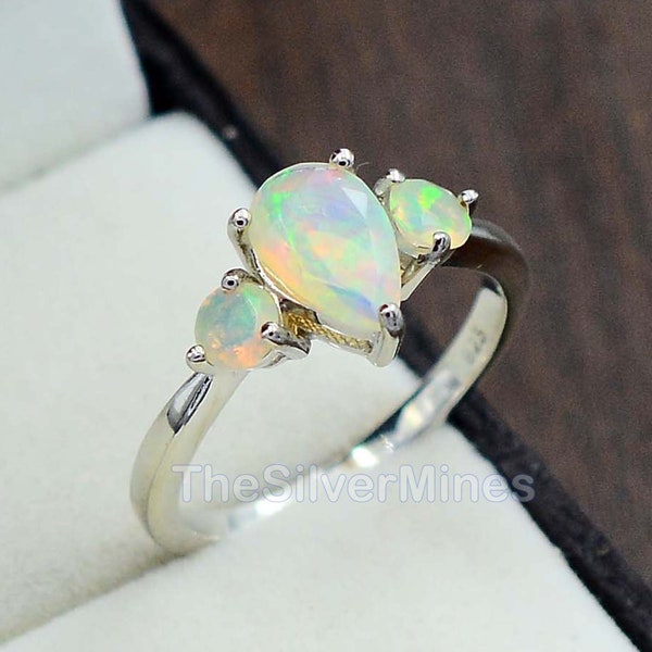 Natural Ethiopian Welo Opal Cut Ring/ 925 Sterling Silver/ Proposal Ring/ October Birthstone/ Handmade Ring/ Gift For Girlfriend