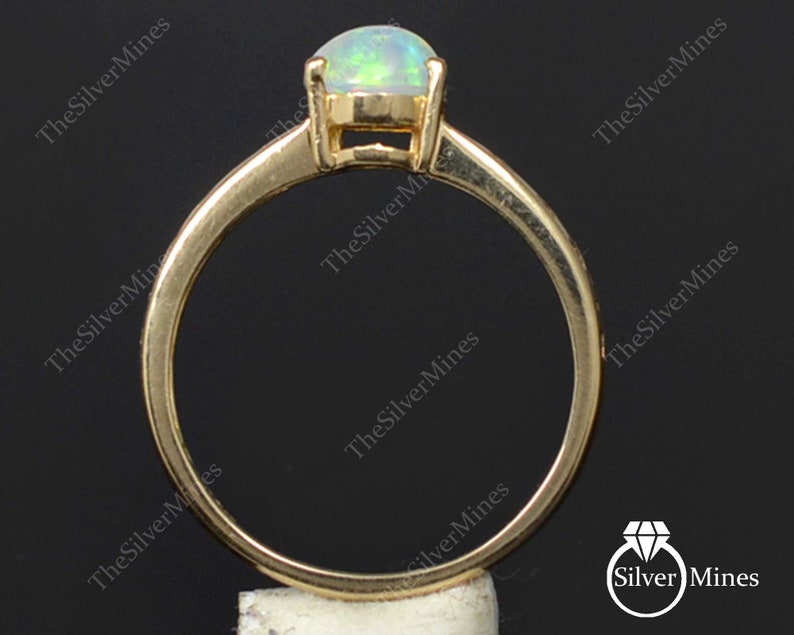 Gemstone Gold Ring Opal Gold Jewelry Handmade Ring 14K Solid Gold Ring Promise Ring Natural Ethiopian Fire Opal Ring Bridal Gold Ring