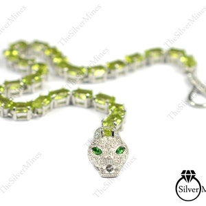 Natural Peridot Bracelet, 925 Sterling Silver, Peridot Tennis Bracelet, Peridot Jewelry, August Birthstone, Wedding Bracelet, Gift For Her