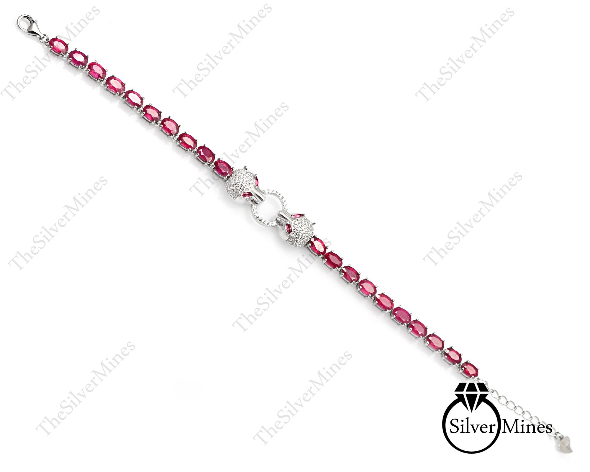 Natural Ruby Bracelet/ Ruby Tennis Bracelet/ 925 Sterling Etsy UK