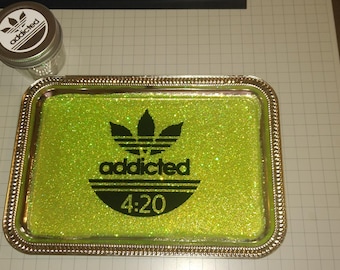 metal rolling tray and stash jar