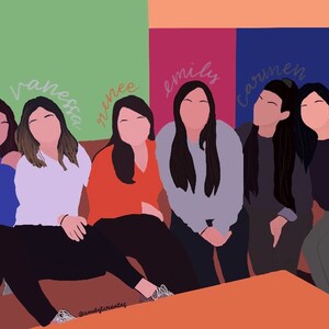 Custom Group Minimalistischer Cartoon (5+ Personen) - Digital Download