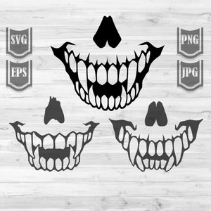 3 Sharp Scary Teeth Svg File // Sharp Teeth Cliparts // Monster Teeth Svg Files // Scary Sharp Teeth illustrations // 3 Cut Files