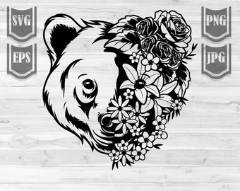 Download Floral Bear Svg Etsy
