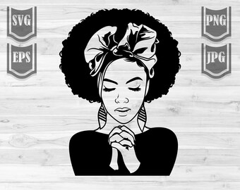 Download Black Woman Praying Svg Etsy