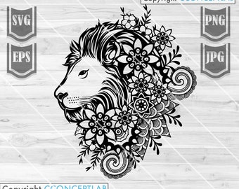 Download Mandala Lion Svg Etsy SVG, PNG, EPS, DXF File