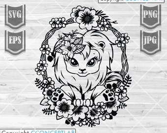 Free Free 244 Baby Lion Outline Svg SVG PNG EPS DXF File