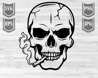 Download Smoking Skull Svg Etsy