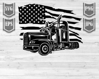 Download Truck With Flag Etsy