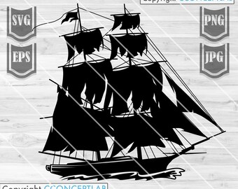 Download 3d Svg Pirate Ship Etsy