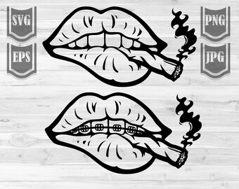 Download Free Lips Smoking Svg Etsy SVG Cut Files