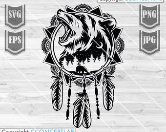 Download Bear Mandala Etsy