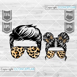 Dad Life Kid Life-svg | DadLife-clipart | KidLife-sjabloon | Papa en dochter dxf | Papa's meisje-snijbestand | Cadeau-idee voor Vaderdag | Luipaard