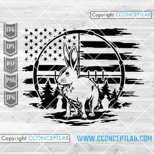 US Kaninchen Jagd svg | Osterhase Cutdatei | Ostersonntag Shirt png | Eiersuche Clipart | Kaninchen Jäger Dad dxf | Kaninchen bei der Jagd Schablone