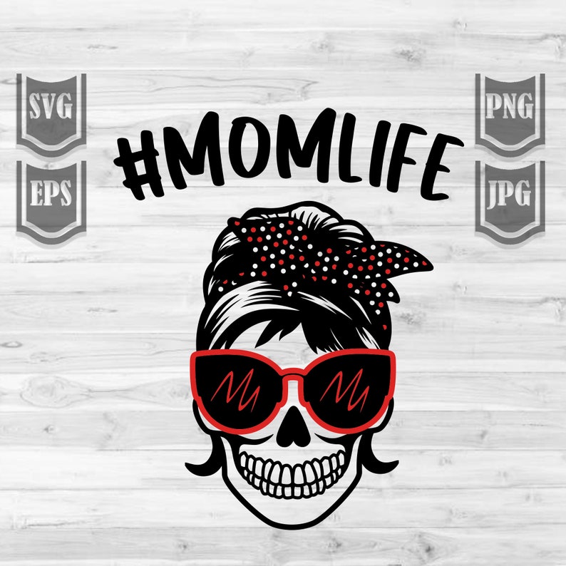 Download MomLife Skull Illustration Svg Cut Files Skull Mom | Etsy