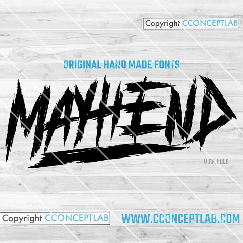 Mayhem Lettering Font | Mayhend Font | Display Font | Blackletter Font | Slab Font ...