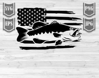 Bass Fishing USA Svg File || US Flag Bass Fish || USA bass Fish || Us bass angling Svg || Bass Fish Svg || Bass Fish Clipart || Cut Files
