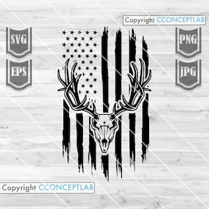 Deer Skull svg File || Deer antler Skull Svg || Deer Skull Cut Files || Deer Skull Clipart || Deer Hunting svg || US Deer Hunting svg