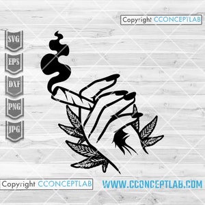 Sexy Hand Rauchen Joint svg | 420 Shirt png | Cannabis Clipart | Marihuana Cutfile | Weed Blatt Schablone | Rasta Kush Life dxf | Dope Diva jpg