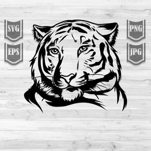 Tiger Head svg | Wild Animal Clipart | Zoo Crew Shirt png | Zoo Keeper Gift Idea | Safari Tour Stencil | Bengal Cutfile | Big Cat Lover dxf