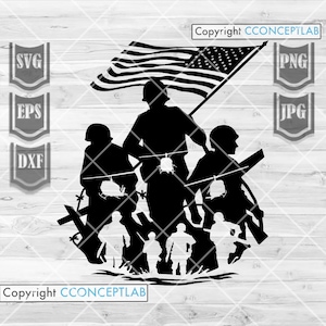 Scena wojskowa USA svg | Plik do cięcia Combat War Zone | Pomysł na prezent na koszulkę weterana png | Plik do cięcia Soldier Dad | Army DXF | Szablon Marine Air Force