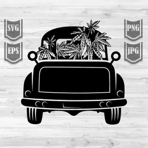 Cannabis Truck Svg | Rauchende Weed Clipart | Walzgelenk dxf | Kush Shirt png | 420 Schnittdatei | Marihuana Schablone | Stoned Blunt Dope jpeg