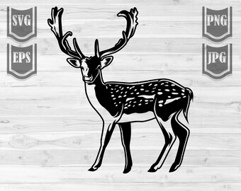 Deer illustration || Svg File || Deer Animal Clipart || Deer forest Svg || Deer Svg || Deer Clipart || Cutting Files