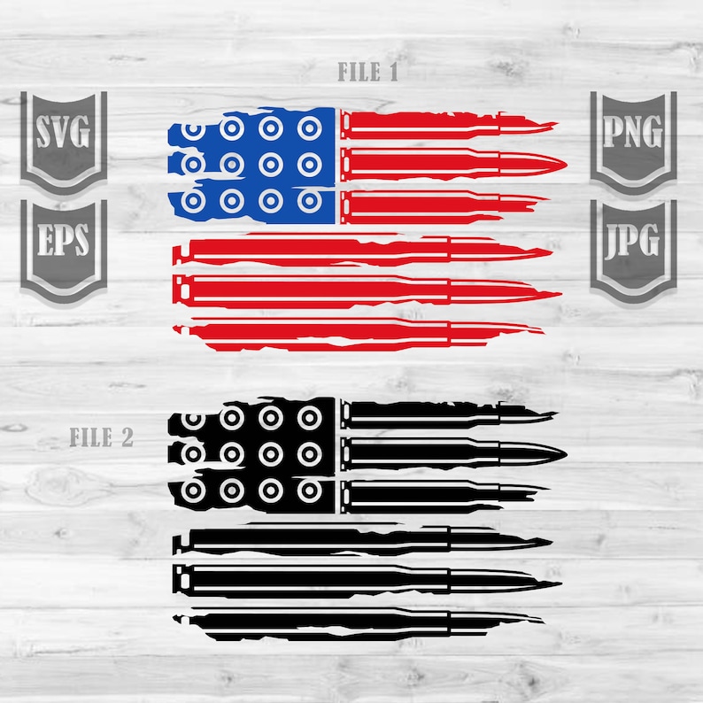 Download USA Flag Bullets Svg File US Guns and Ammo US Distressed ...