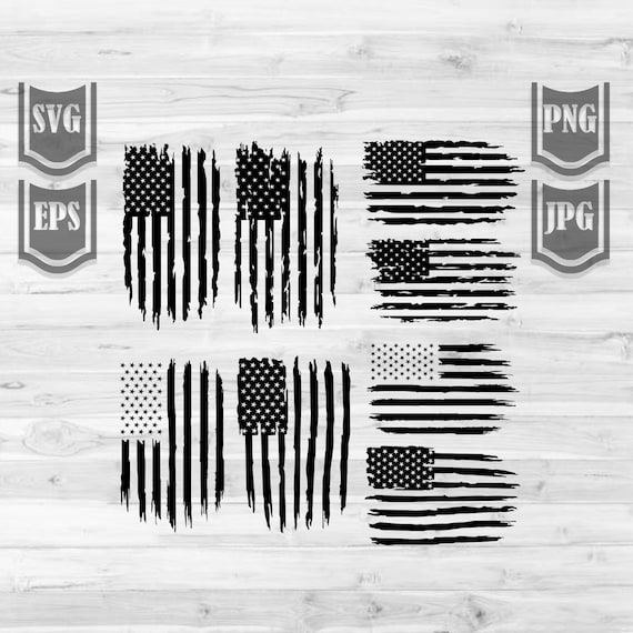 US Flag svg | 8 USA Distressed Flags Svg Files || 8 in 1 bundles || USA Flags Svgs || Cut files