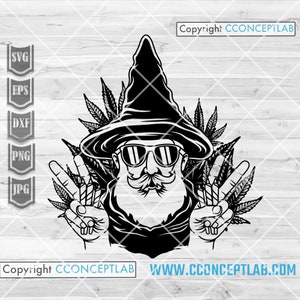 Weed Wizard svg | Cannabis Clipart | Marihuana Cutfile | 420 Shirt png | Kush Life dxf | Dope Stoner Schablone | Rauchen Joint jpeg | Hoch jpg
