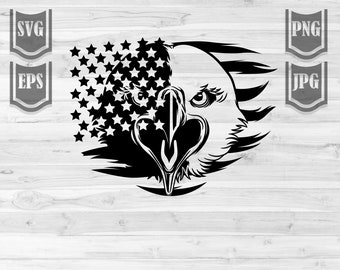 Patriotic Eagle Svg File || US Eagle svg file || USA Flag svg || 4th of July svg || 2nd Amendment svg || Distressed USA Flag Svg