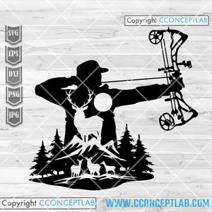 Hirsch Schleife Jagd svg | Jäger Dad Clipart | Longhorn Geweih Cutdatei | Outdoor Cutdatei | Camper T-Shirt png | Hunt Life Pfeil dxf | Savannah jpg