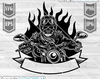 Biker Skull Svg File || Skull Biker Shirt || Motorbike Svg || Big Bike svg || Biker svg || Biker shirt || Biker Monogram || Biker cut files